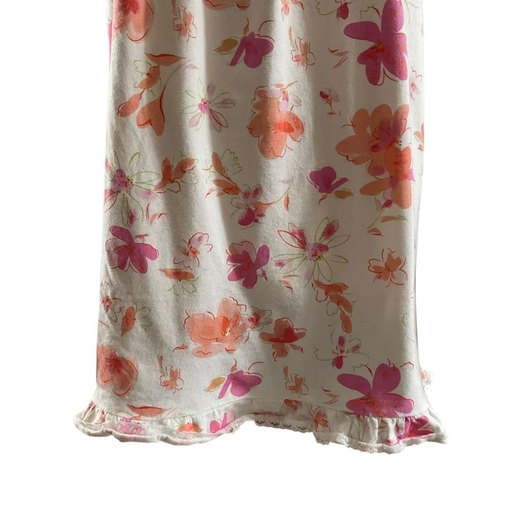 Vintage Victoria’s Secret Floral Babydoll Nightgown size Large Lace Ribbon Trim - Picture 3 of 7